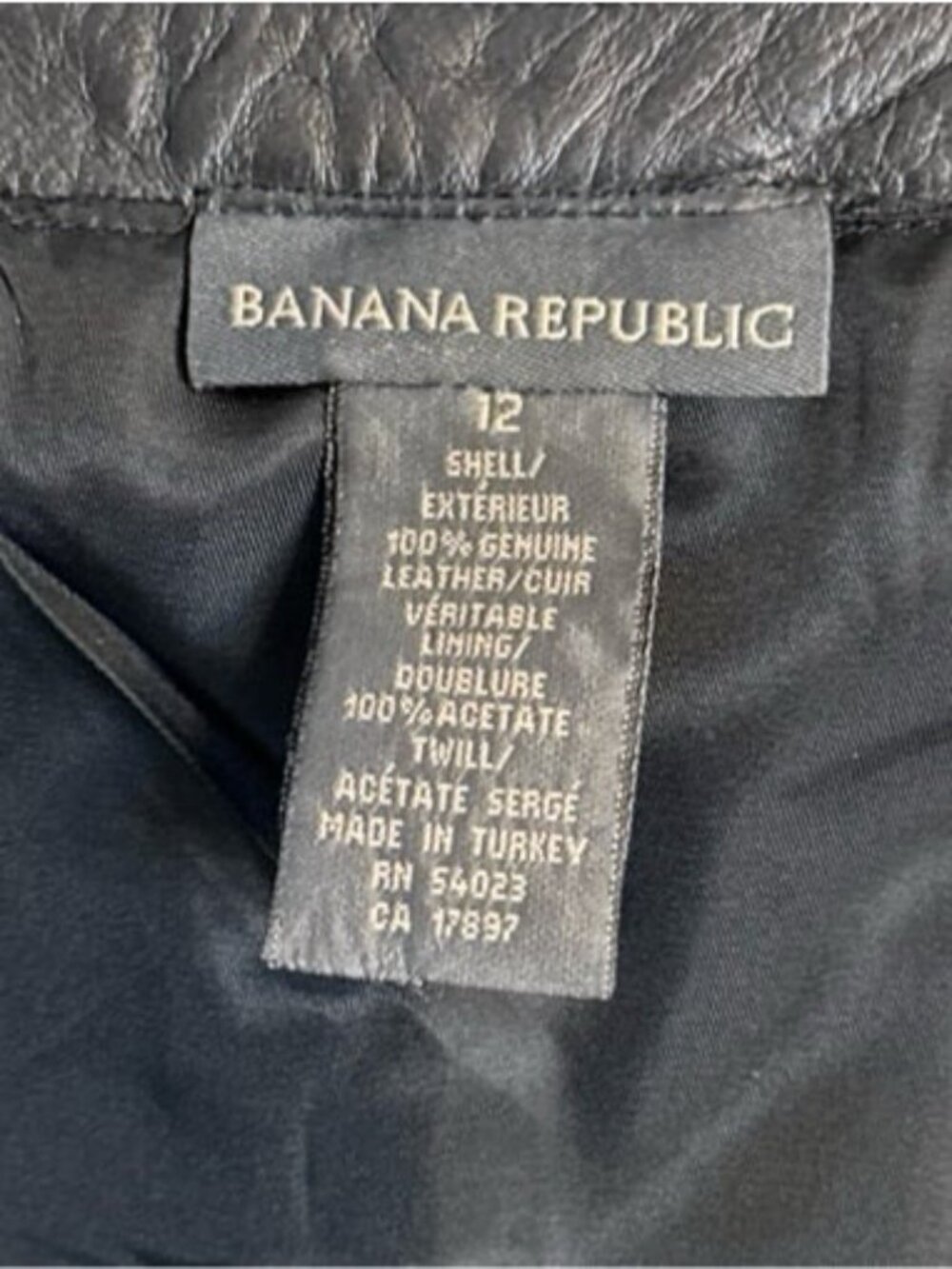 Banana Republic Vintage Black Leather Maxi Wrap Skirt, sz 12 - Picture 8 of 12